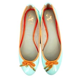 Sam Edelman Circus Ava Ballet Flats Slip-On Green Orange Womens Size 7